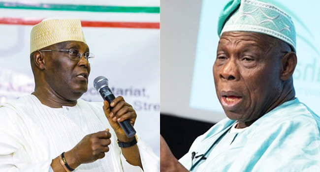A photo combination of Olusegun Obasanjo and Atiku Abubakar