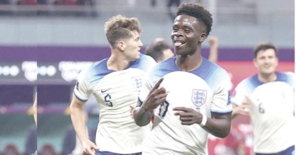 Saka scores twice as England pummels Iran