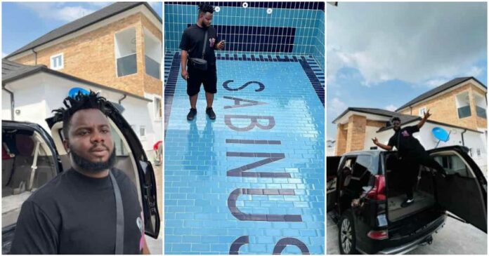 Reactions as skit maker Sabinus acquires new mansion with customised pool