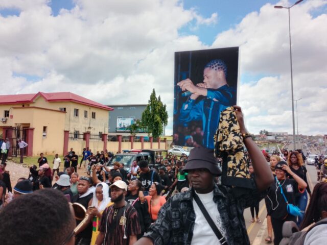 Ondo youths protest Mohbad's death, seek justice.