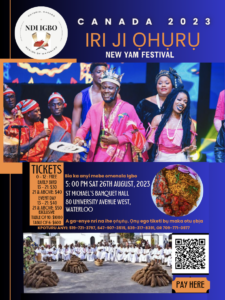 Event Flyer for the 2023 New Yam Festival Waterloo Ontario Canada