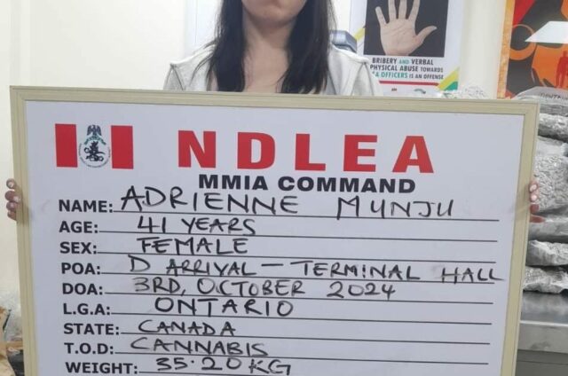 NDLEA arrests Canadian for importing illicit drugs NDLEA arrests Canadian for importing illicit drugs