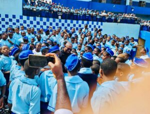 Peter Obi with the students 