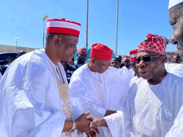 Obasanjo attends Kwankwaso's daughter's wedding in red cap img 20241116 wa0047