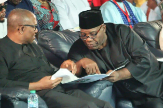 Peter Obi may dump LP, Okupe says after party's struggles Obi and Okupe at an event