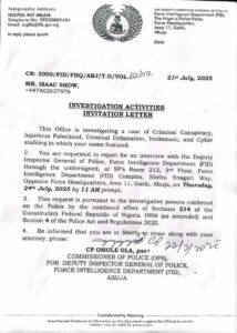 "Respondent Rejects IGP Monitoring Team’s Invitation Over 'Fabricated' Charges and Nonexistent Law