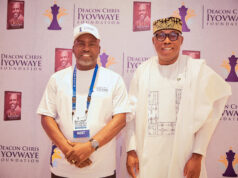 Author Deacon Chris Iyovwaye Delivers Heartfelt Remarks at Launch of The Hidden Treasures in the Niger Delta –Njenje Media Deacon Chris Iyovwaye with Adewole Adebayo