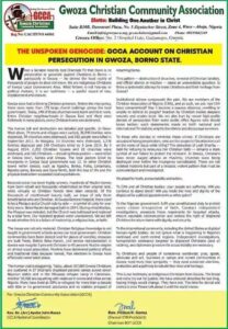 Gwoza Christian Community Association (GCCA) Alleges "Unspoken Genocide" Against Christians in Borno State