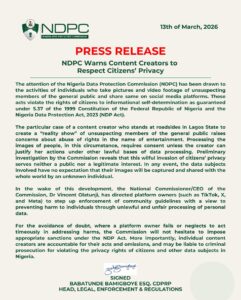 NDPC Warns Content Creators Against Sharing Images of Unsuspecting Nigerians Online