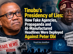 Tinubu’s Presidency of Lies: How Fake Agencies, Propaganda and AI-Manufactured Headlines Were Deployed Against Peter Obi — Great Imo Jonathan